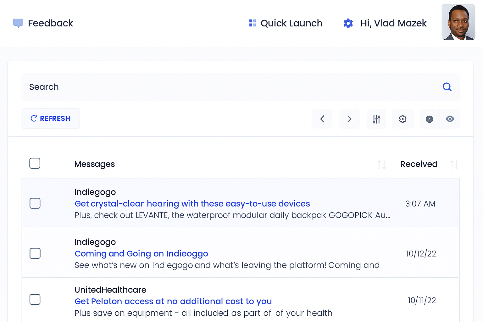 Help Center Interface