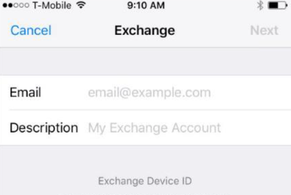 Exchange Setup for iOS Devices