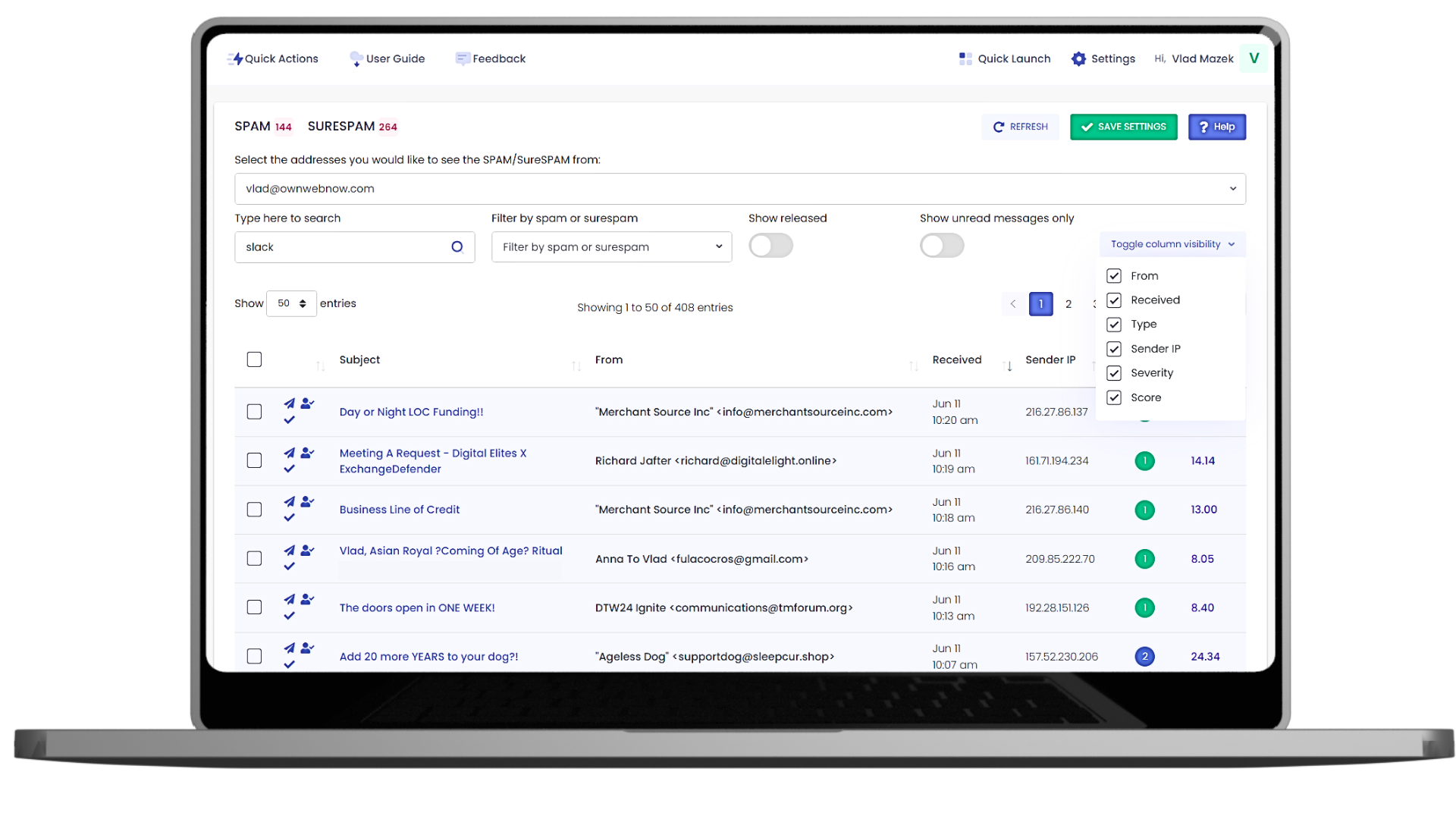 Spam & Malware Filtering